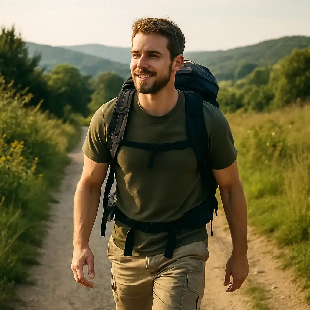 Man hiking outdoors